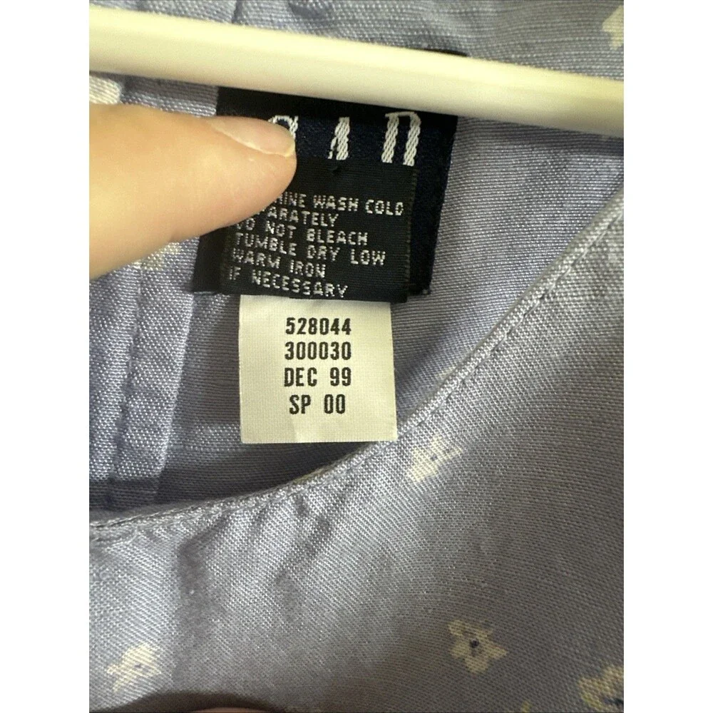 Vintage Gap Kids 1999 Size Medium 7-8 Girls Linen Blue Dress